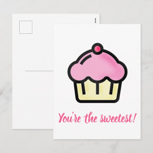 Je bent de liefste! Cupcake-Valentijnsdag Feestdagenkaart (Voorkant / Achterkant)