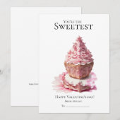 Je bent de liefste cupcakes Valentijnsdag  Feestdagenkaart (Voorkant / Achterkant)