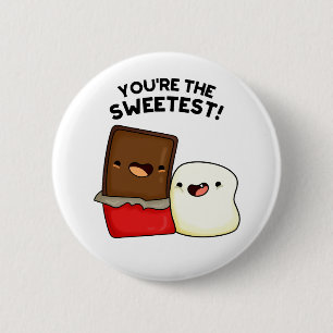 Je bent de liefste grappige snackwoordspeling ronde button 5,7 cm