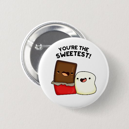 Je bent de liefste grappige snackwoordspeling ronde button 5,7 cm (Voorkant /achterkant)