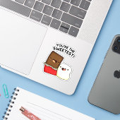 Je bent de liefste grappige snackwoordspeling sticker (Laptop met iPhone)