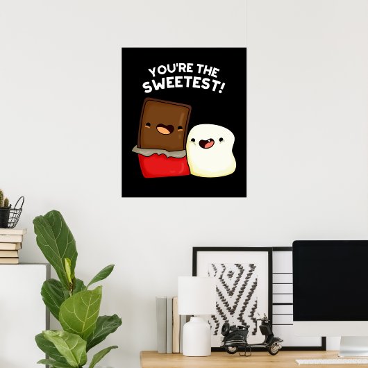 Je bent de liefste grappigste snack Pun Dark BG Poster (Thuiskantoor)