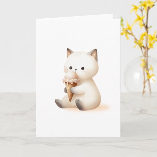 Je bent de liefste kitten met Ice Cream Cone Kaart (Gele Bloem)