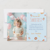 Je bent de liefste pastelblauwe kinderen verjaarda bedankkaart (Voorkant)