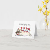 Je bent de liefste pug bedankkaart kaart (Gele Bloem)