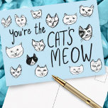 JE BENT DE MEOW Kittens VAN DE KAT. Briefkaart<br><div class="desc">JE BENT DE KAT. Voeg uw eigen tekst toe of gebruik deze als wandkunst in een lijst of plak op een corkboard. Het zou leuk zijn voor een kinder kamer, als een verjaardagscadeau, of om iemands dag op te helderen! U kunt ook zelf een achtergrondkleur kiezen. Bekijk deze grappige kattenkaart...</div>