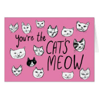 JE BENT DE MEOW Kute Kittens Love Pink Kaart