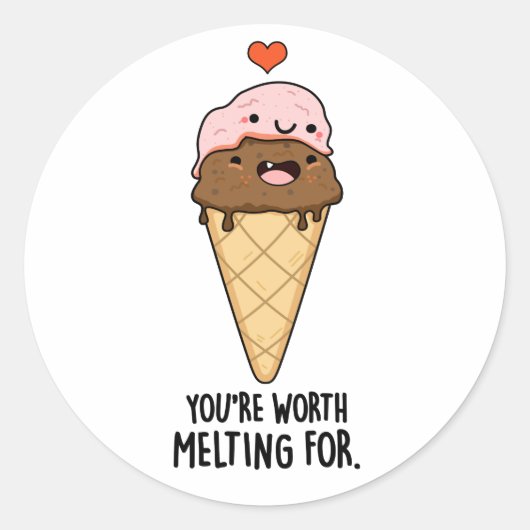Je bent de moeite waard om te smelten voor grappig ronde sticker (Voorkant)