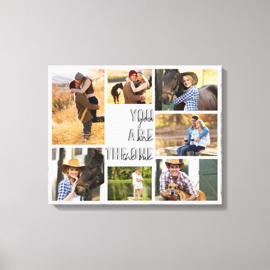 Je bent de One 7 Photo Collage Gray Marble Canvas Afdruk (Voorkant)