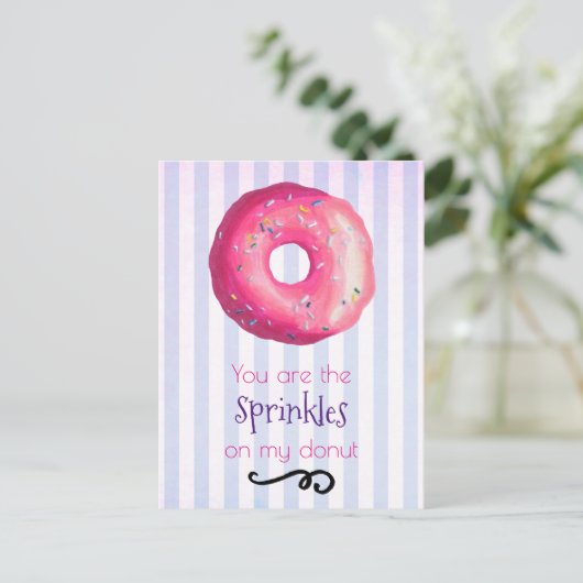 Je bent de prins op mijn donut roze donut briefkaart (Staand voorkant)