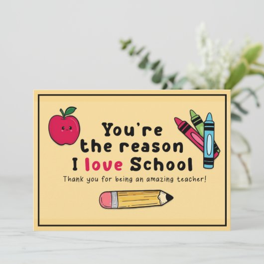 Je bent de reden waarom ik van de waardering van d bedankkaart (Staand voorkant)