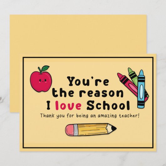 Je bent de reden waarom ik van de waardering van d bedankkaart (Voorkant / Achterkant)