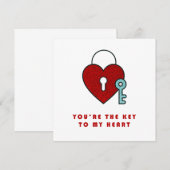 Je bent de sleutel tot mijn hart bedankkaart (Voorkant / Achterkant)