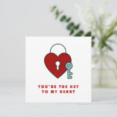 Je bent de sleutel tot mijn hart bedankkaart (Staand voorkant)