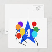 Je bent de Star 4th Birthday Tshirts en geschenken Briefkaart (Voorkant / Achterkant)