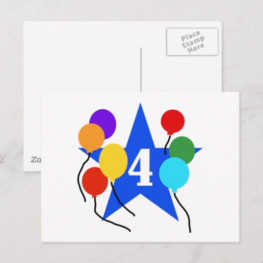 Je bent de Star 4th Birthday Tshirts en geschenken Briefkaart (Voorkant / Achterkant)