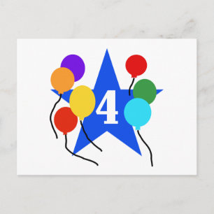 Je bent de Star 4th Birthday Tshirts en geschenken Briefkaart