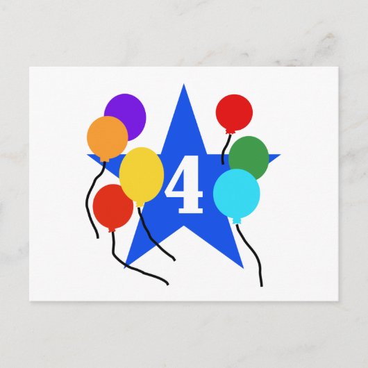 Je bent de Star 4th Birthday Tshirts en geschenken Briefkaart (Voorkant)
