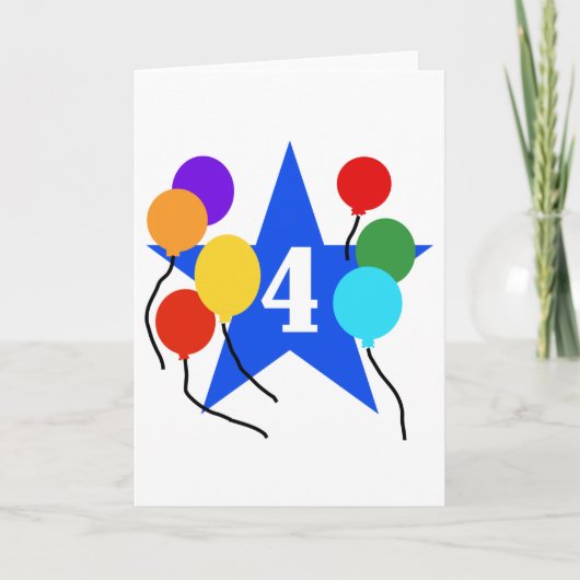 Je bent de Star 4th Birthday Tshirts en geschenken Kaart (Voorkant)