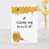 Je bent de Sweetest Honey Bee Waterverf Kaart (Gele Bloem)