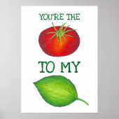 Je bent de tomaat voor mijn Basil Foodie Love Poster (Voorkant)