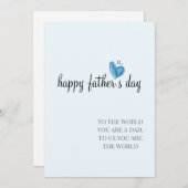 Je bent de wereld blauwe kaart voor het hart vader (Voorkant / Achterkant)