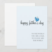 Je bent de wereld blauwe vaderdag kaart (Voorkant / Achterkant)