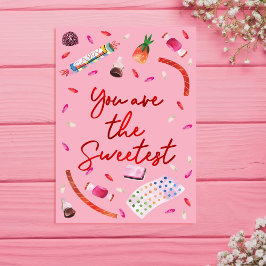 Je bent de zoetste rode en roze Valentijn Feestdagen Kaart