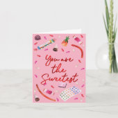 Je bent de zoetste rode en roze Valentijn Feestdagen Kaart (Voorkant)