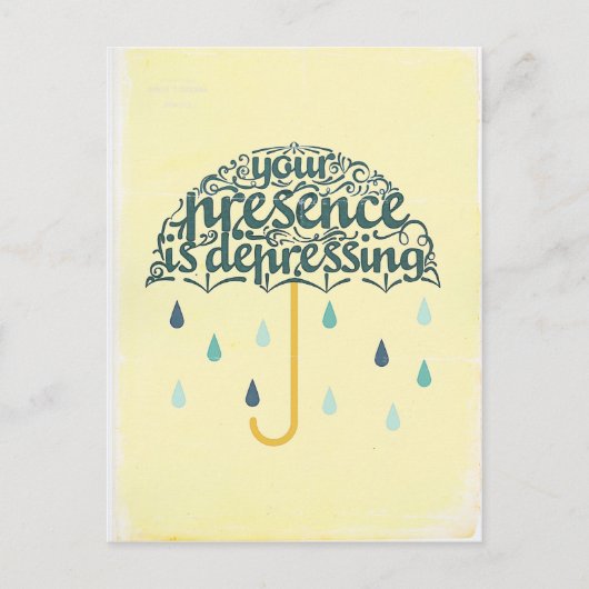 Je bent deprimerend briefkaart (Voorkant)