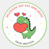 Je bent dino-mite dinosaurus Valentijnsdag Sticker (Voorkant)