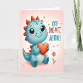 Je Bent Dinomite Valentijn Cute Dinosaur Liefde  Kaart (Voorkant)