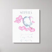 Je bent dol op Cute Baby Girl Elephant Persoonlijk Canvas Afdruk (Voorkant)