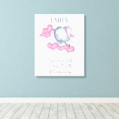 Je bent dol op Cute Baby Girl Elephant Persoonlijk Canvas Afdruk (Insitu (Houten vloer))