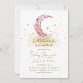 Je bent dol op de maan en het Baby shower achter. Kaart (Voorkant)