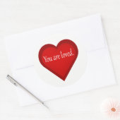 Je bent dol op hart-positief teken ronde sticker (Envelop)