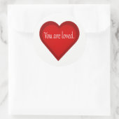 Je bent dol op hart-positief teken ronde sticker (Tas)