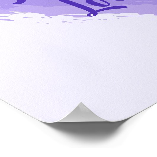 "Je bent dol op" Paarse warmteafdruk Poster (Hoek)