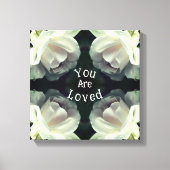 Je bent dol op White Rose Abstract Inspirerend Canvas Afdruk (Voorkant)