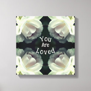Je bent dol op White Rose Abstract Inspirerend Canvas Afdruk