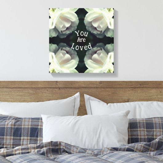 Je bent dol op White Rose Abstract Inspirerend Canvas Afdruk (Insitu (Slaapkamer))