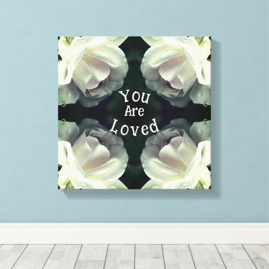 Je bent dol op White Rose Abstract Inspirerend Canvas Afdruk (Insitu (Houten vloer))