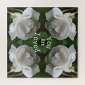 Je bent dol op White Rose Abstract Inspirerend Legpuzzel (Horizontaal)