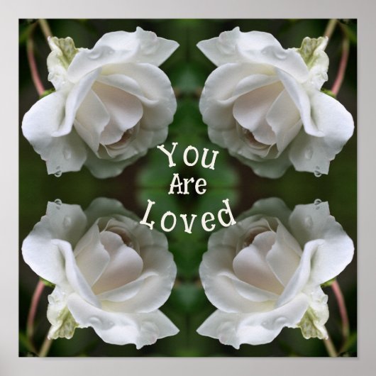 Je bent dol op White Rose Abstract Inspirerend Poster (Voorkant)