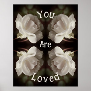 Je bent dol op witte rozen Abstract Poster