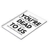 Je bent dood voor ons, collega die cadeau achterla notitieboek (Linkerzijde)