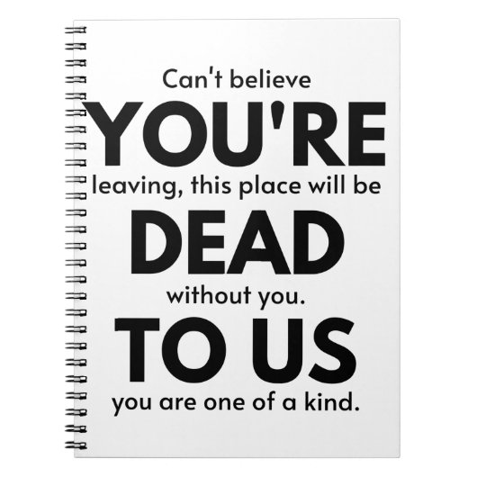 Je bent dood voor ons, collega die cadeau achterla notitieboek (Voorkant)