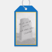 [Je bent dood voor ons] Grappige collega met pensi Cadeaulabel (Achterkant)