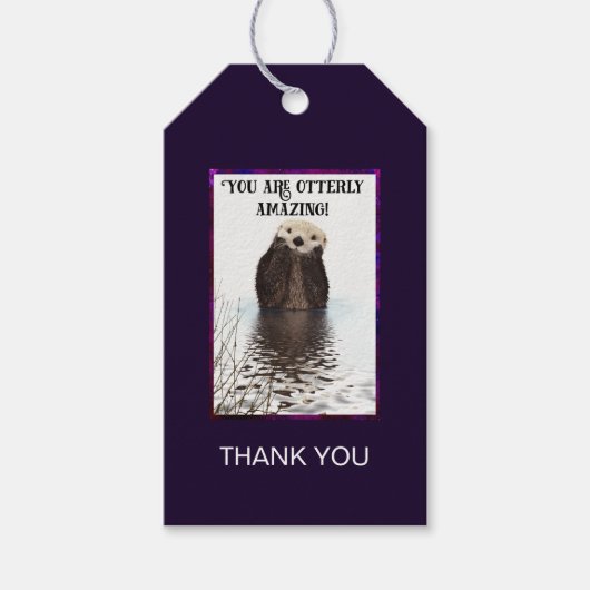 Je bent echt geweldig Cute Otter bedankt Cadeaulabel (Voorkant)