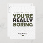Je bent echt saai briefkaart (Voorkant / Achterkant)